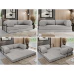 Sofa Orsetto - jasnoszary, wąski sztruks