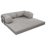 Sofa Orsetto - jasnoszary, wąski sztruks