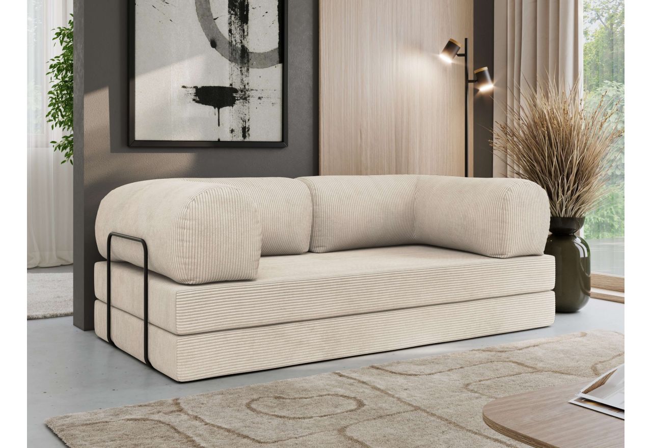 Sofa Orsetto - beżowy, wąski sztruks