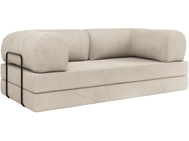 Sofa Orsetto - beżowy, wąski sztruks