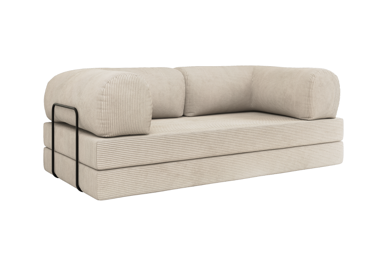 Sofa Orsetto - beżowy, wąski sztruks
