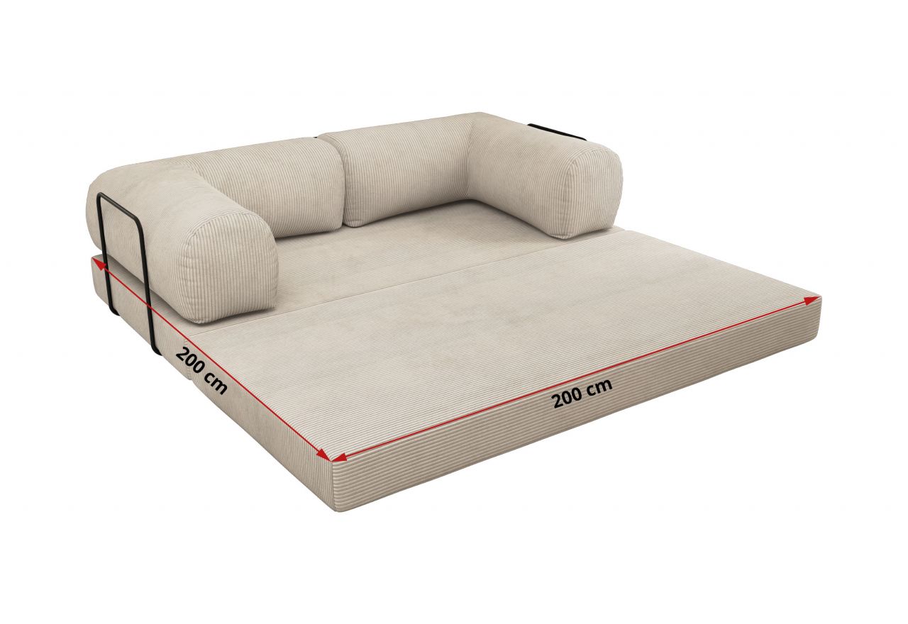 Sofa Orsetto - beżowy, wąski sztruks