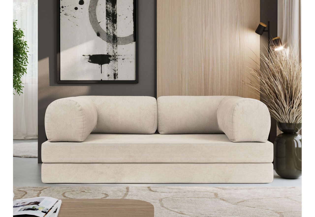 Sofa Orsetto - beżowy, wąski sztruks