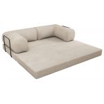 Sofa Orsetto - beżowy, wąski sztruks