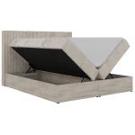 Łóżko kontynentalne NORDIC 160x200 - H4 - beżowy, sztruks - Topper T25