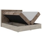 Łóżko kontynentalne NORDIC 160x200 - H3 - brązowy, sztruks - Topper T25