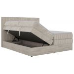 Łóżko kontynentalne NORDIC KING 180x200 - H4 - beżowy, sztruks - Topper T25