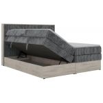 Łóżko kontynentalne NORDIC KING 160x200 - H3 - ciemnoszary, sztruks - Topper T25