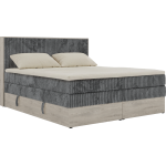 Łóżko kontynentalne NORDIC KING 180x200 - H3 - ciemnoszary, sztruks - Topper T25