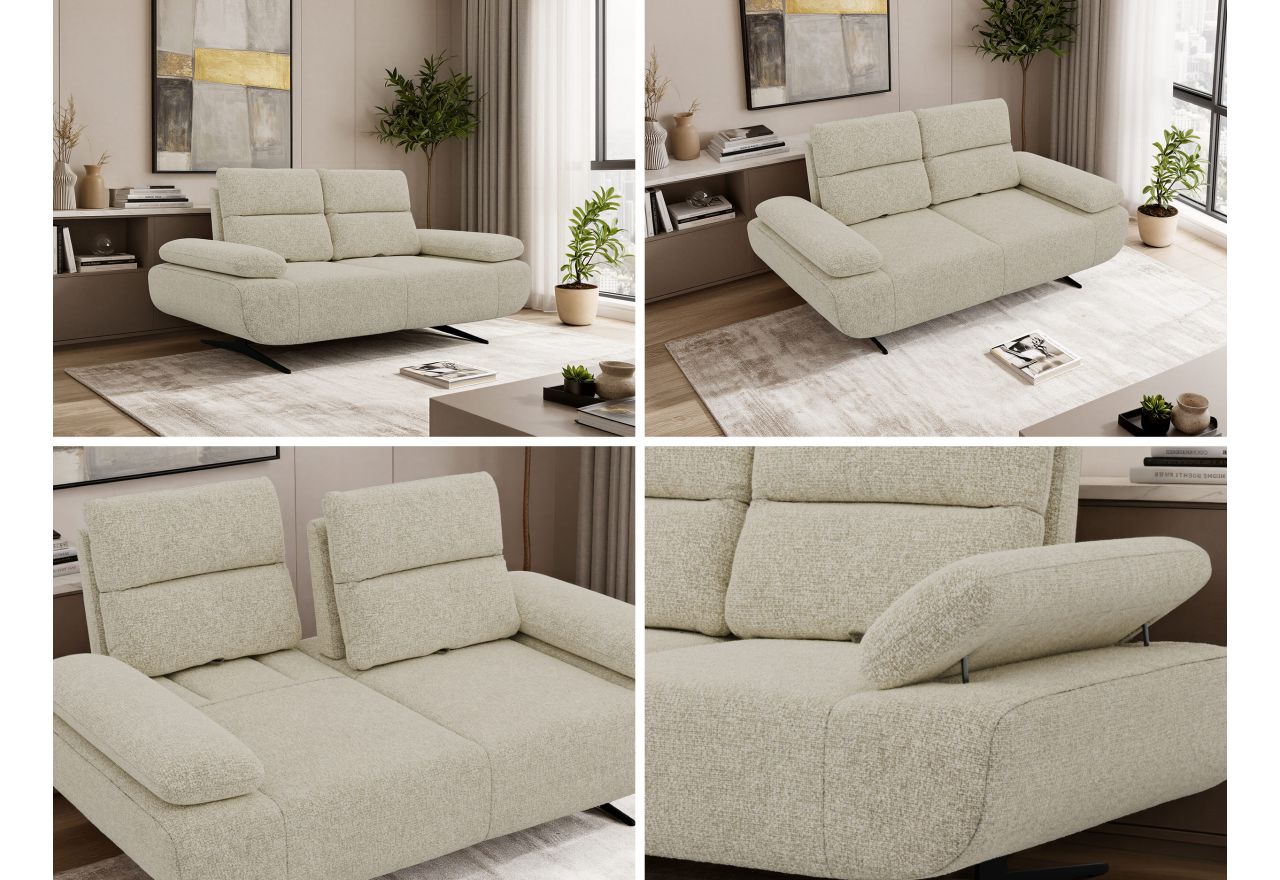 Sofa SORAE - kremowy, struktura