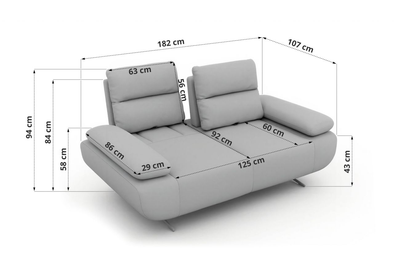 Sofa SORAE - szary, struktura