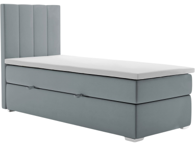 Łóżko kontynentalne z opcją pojemnika na pościel - LOPE 90x200 jasny szary
