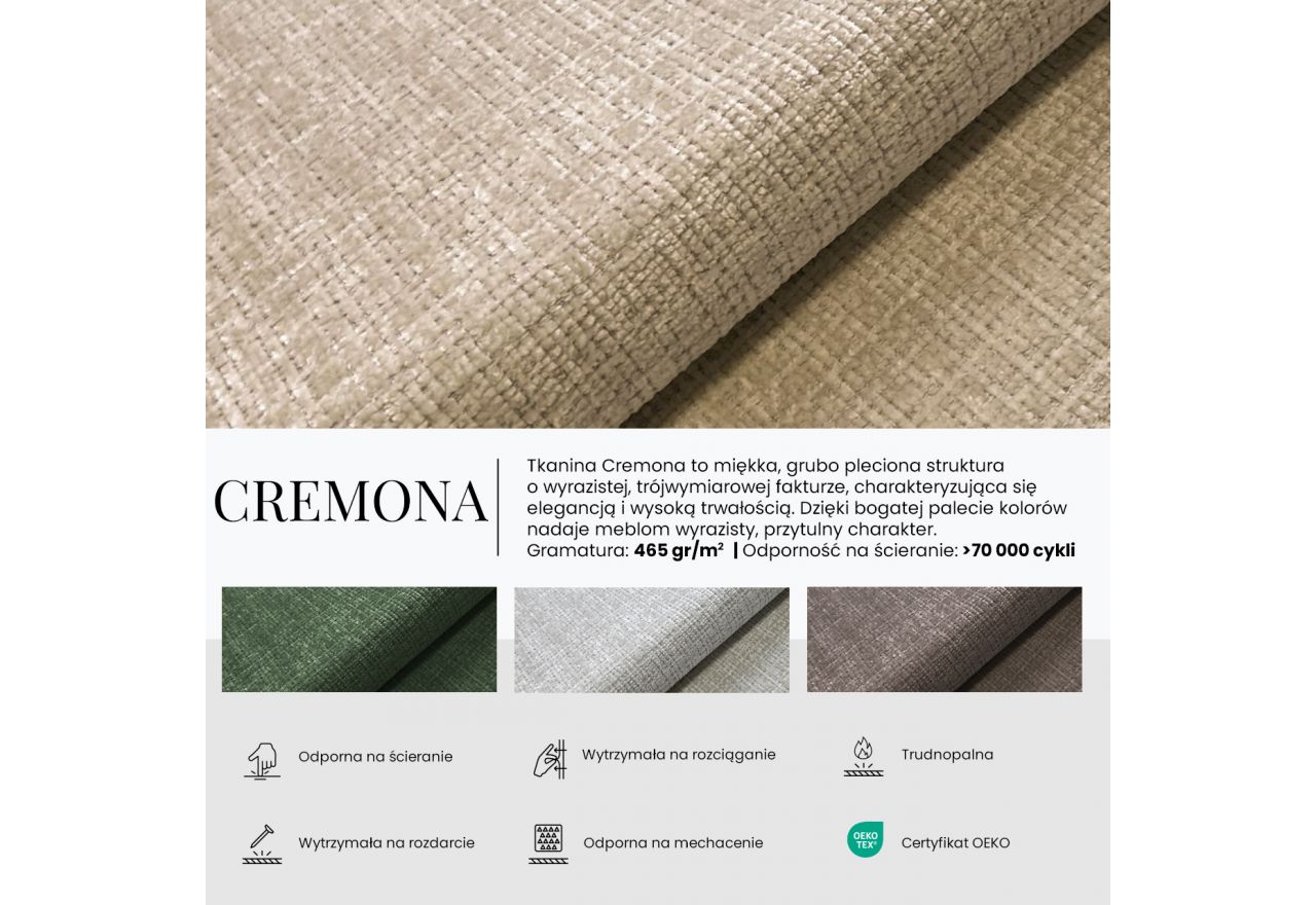 Narożnik ARELIA L - strona lewa - szary, szenil grubo tkany