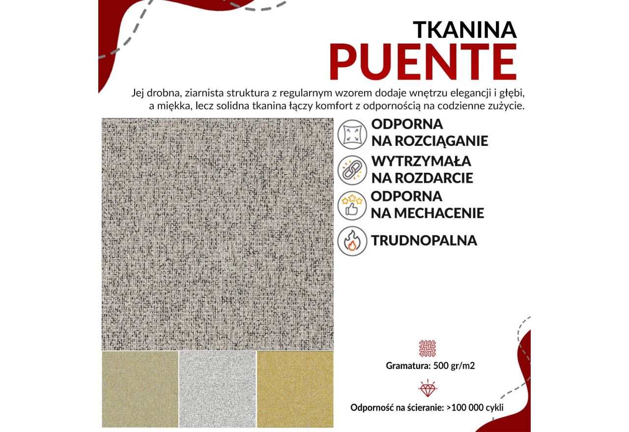 Łóżko kontynentalne WOOD CLASSIC KING 180x200 - Puente 11 - szary - OUTLET