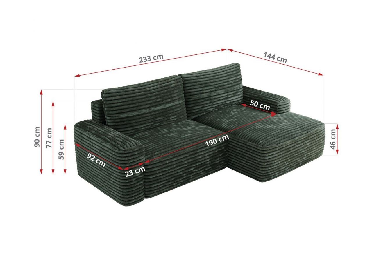 Narożnik BELLUNO L - Tilia 39 - zielony - OUTLET