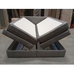Łóżko kontynentalne LUKA KING 180x200 - Monolith 84 - jasny szary - OUTLETU