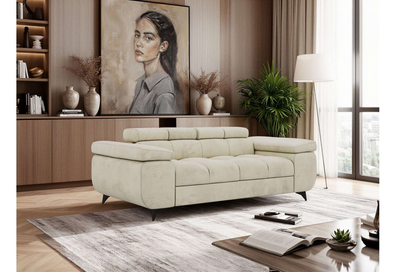 Sofa NIDELLO 2 - kremowy, welwet