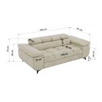 Sofa NIDELLO 2 - kremowy, welwet