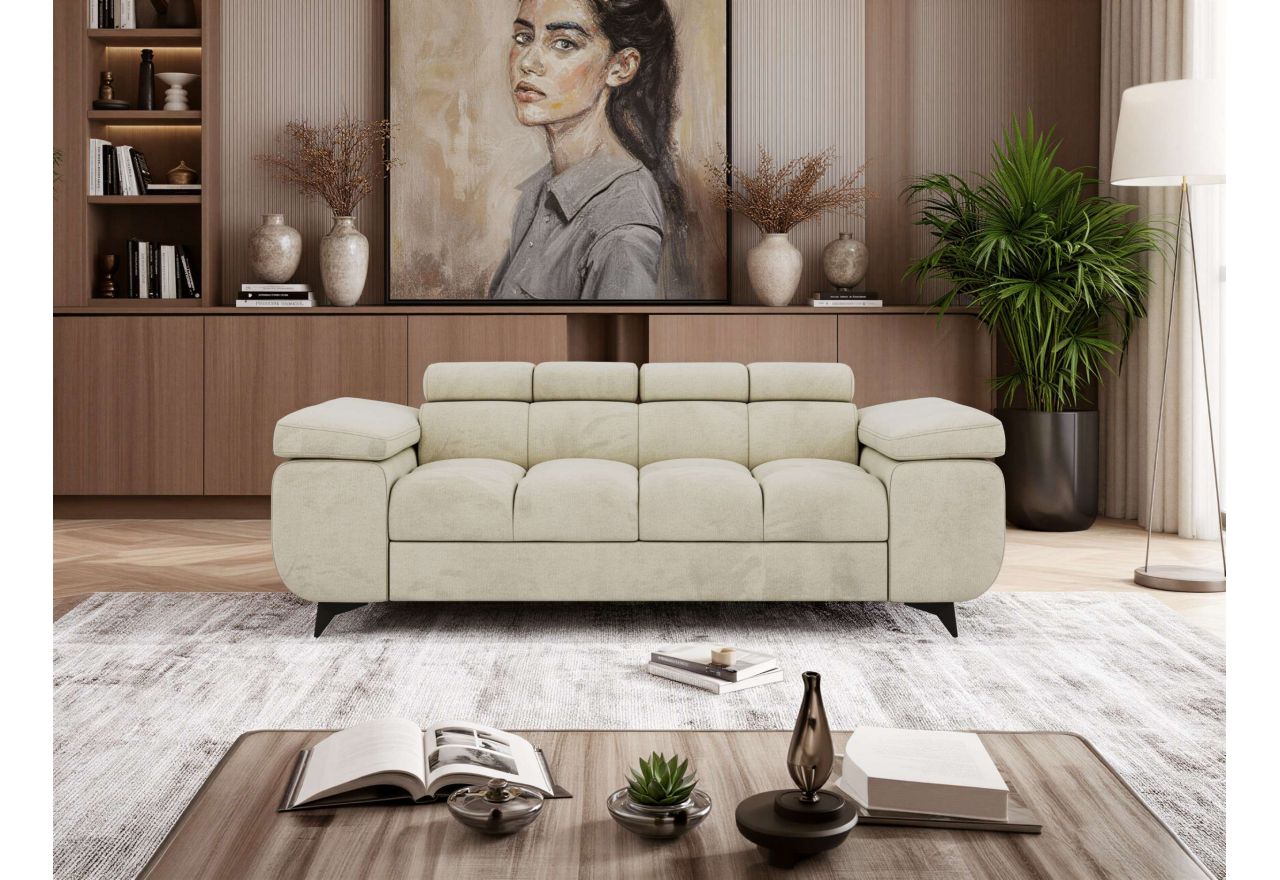 Sofa NIDELLO 2 - kremowy, welwet