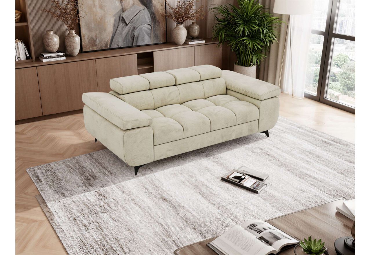 Sofa NIDELLO 2 - kremowy, welwet