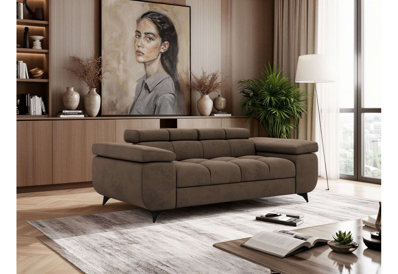 Sofa NIDELLO 2 - brązowy, welwet