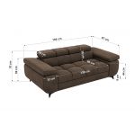 Sofa NIDELLO 2 - brązowy, welwet
