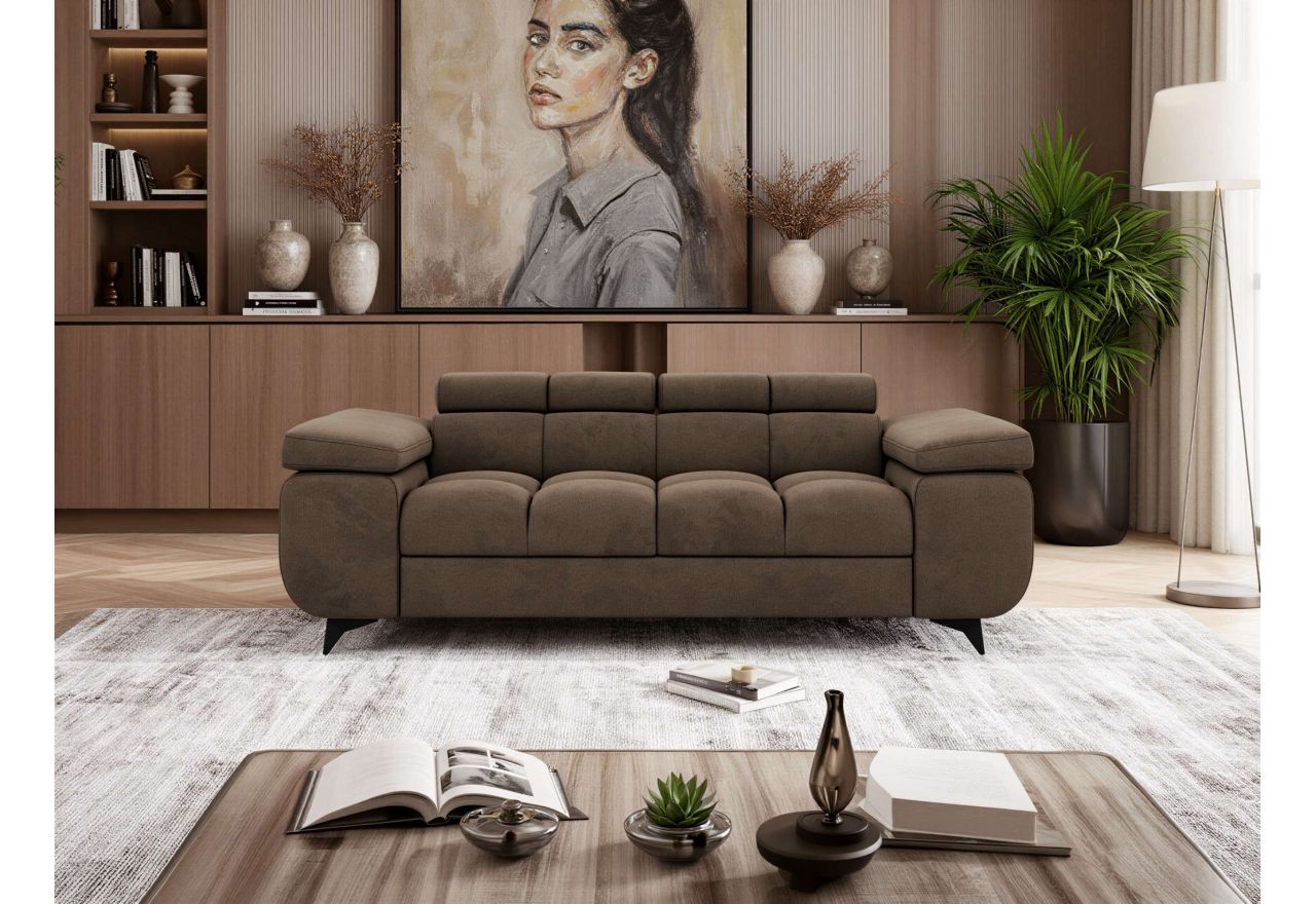 Sofa NIDELLO 2 - brązowy, welwet
