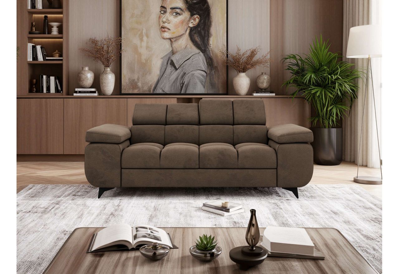 Sofa NIDELLO 2 - brązowy, welwet