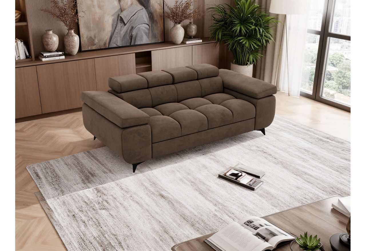 Sofa NIDELLO 2 - brązowy, welwet