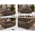 Sofa NIDELLO 2 - brązowy, welwet