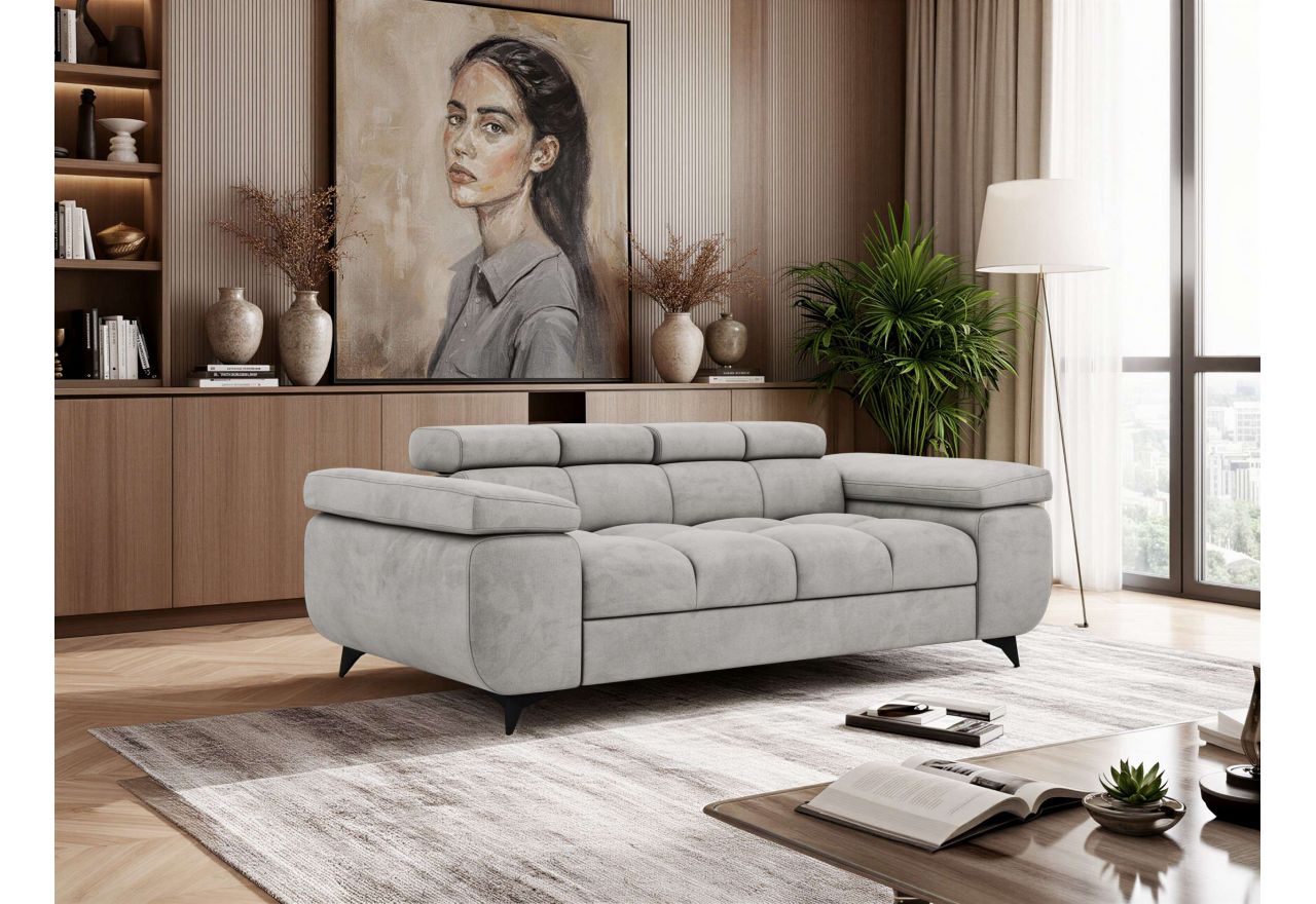 Sofa NIDELLO 2 - jasnoszary, welwet