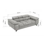 Sofa NIDELLO 2 - jasnoszary, welwet