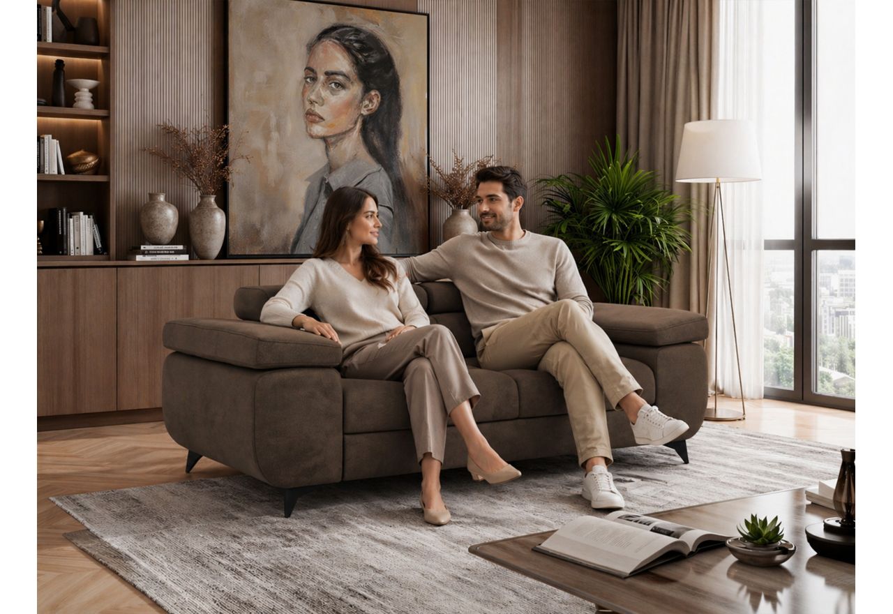 Sofa NIDELLO 2 - jasnoszary, welwet