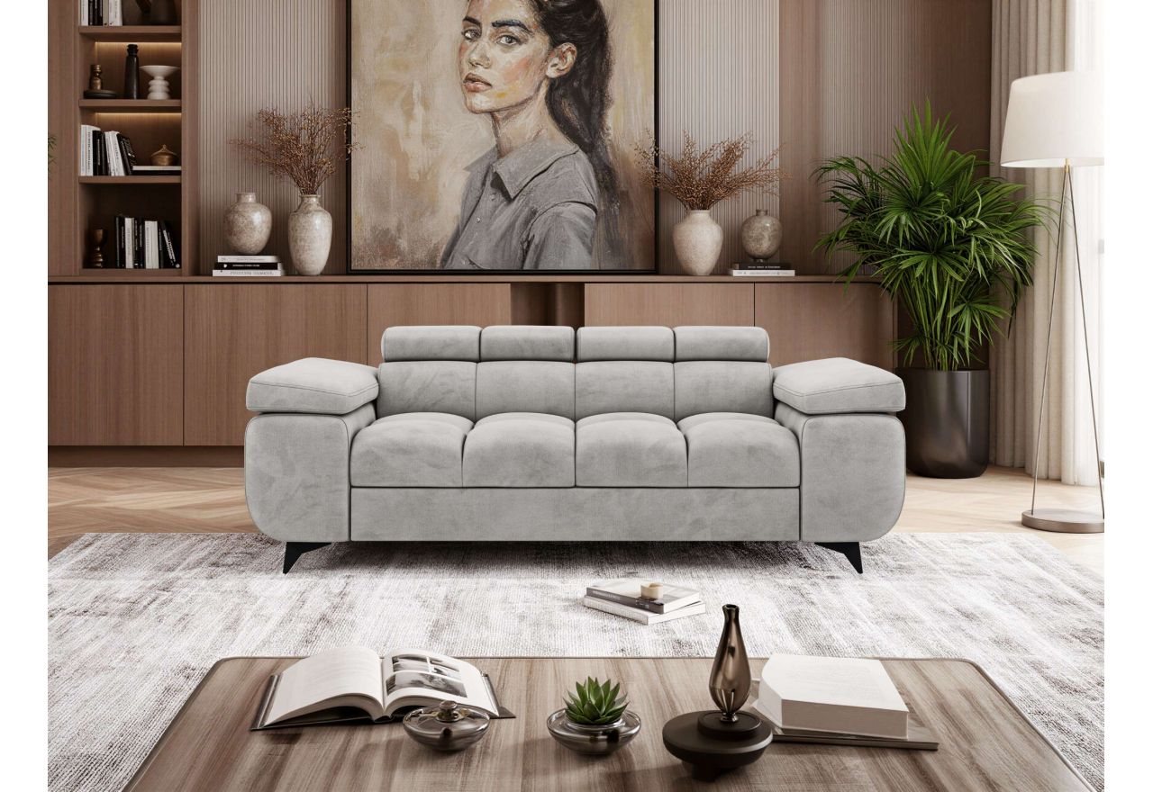 Sofa NIDELLO 2 - jasnoszary, welwet