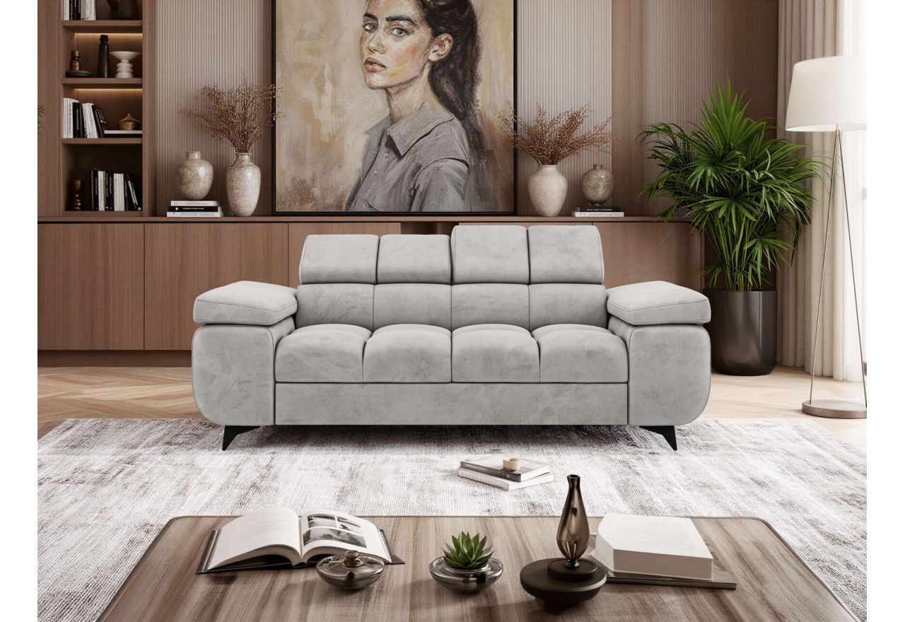 Sofa NIDELLO 2 - jasnoszary, welwet
