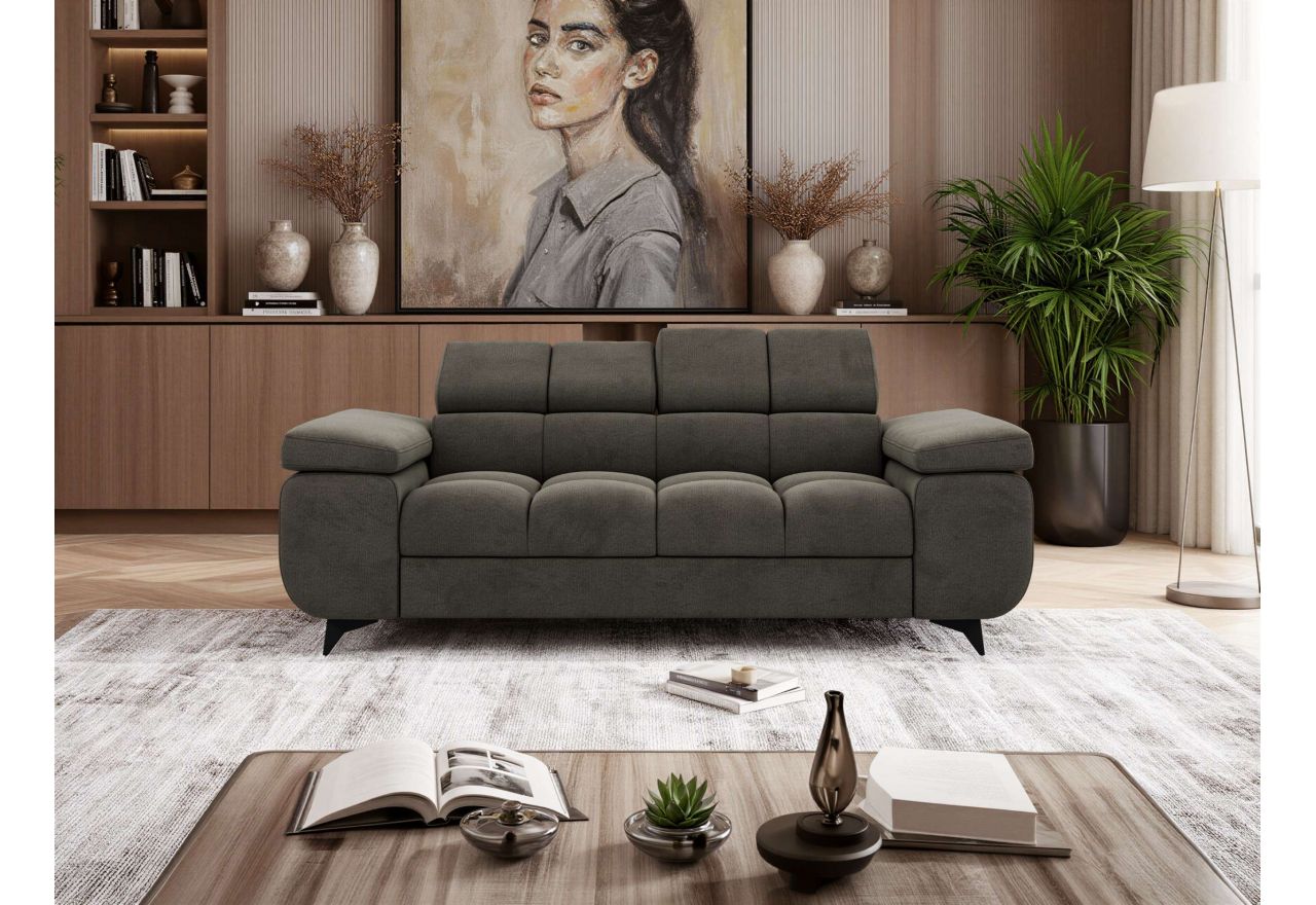 Sofa NIDELLO 2 - ciemnoszary, welwet