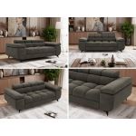 Sofa NIDELLO 2 - ciemnoszary, welwet