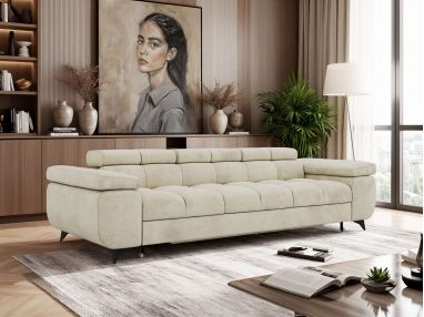Sofa NIDELLO 3 - kremowy, welwet