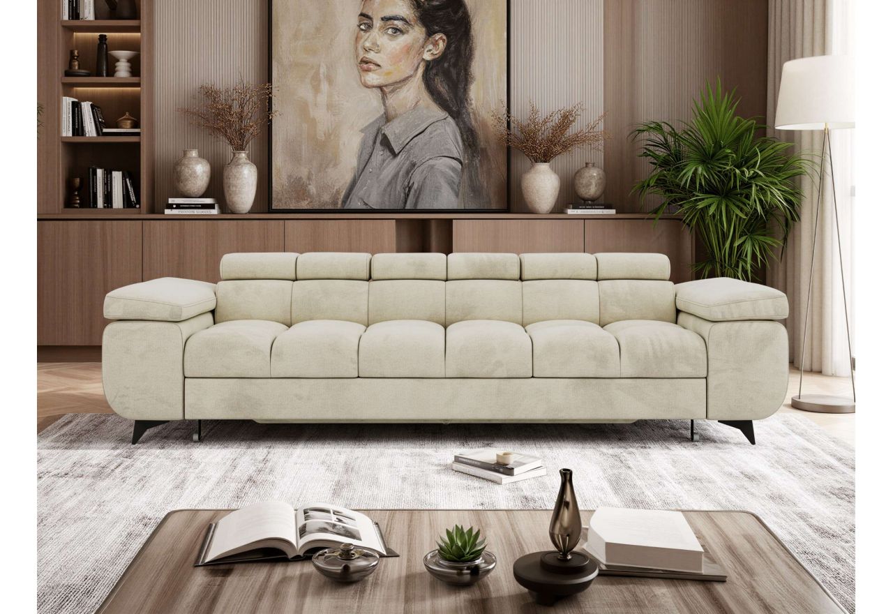 Sofa NIDELLO 3 - kremowy, welwet