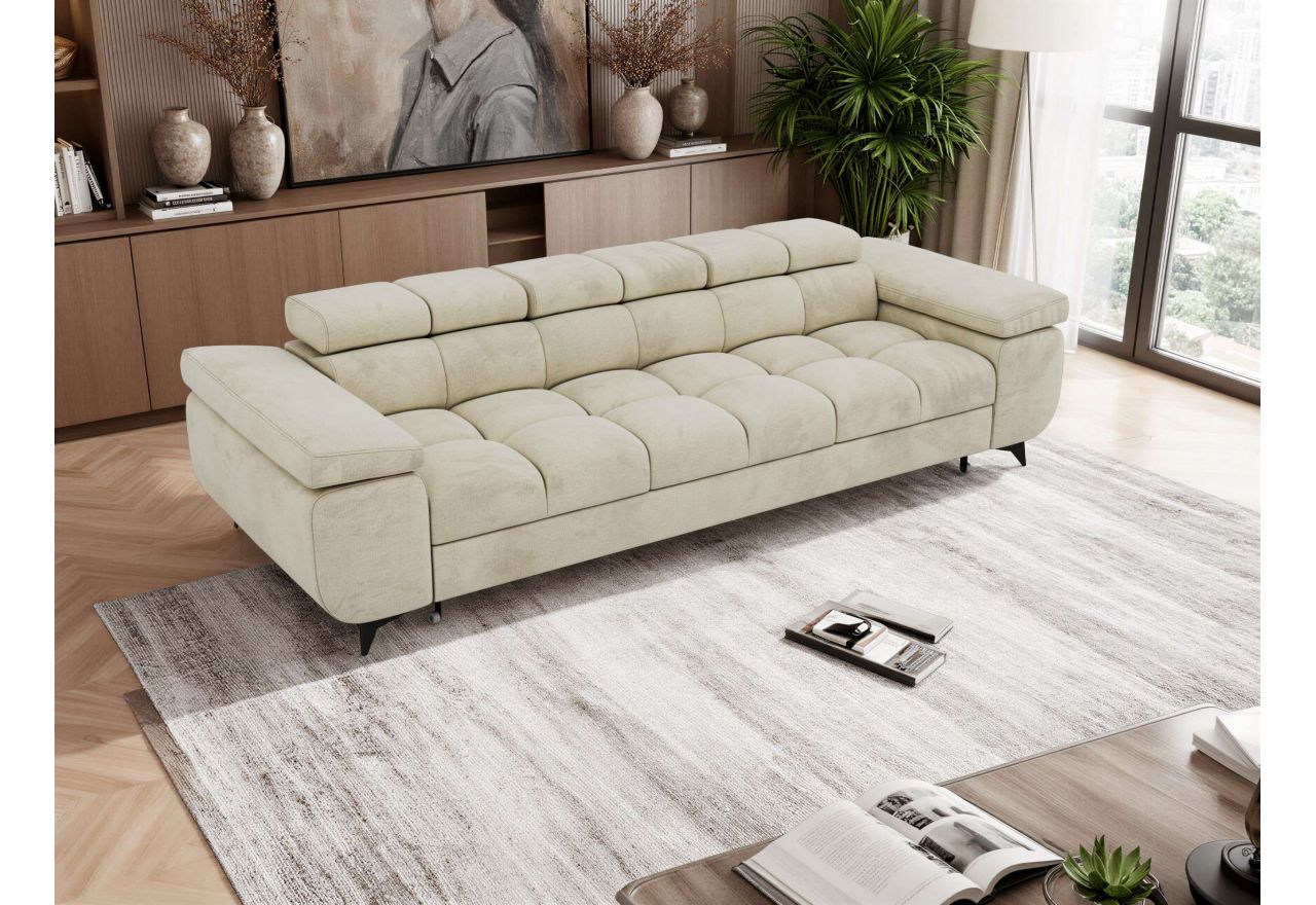Sofa NIDELLO 3 - kremowy, welwet
