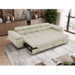 Sofa NIDELLO 3 - kremowy, welwet