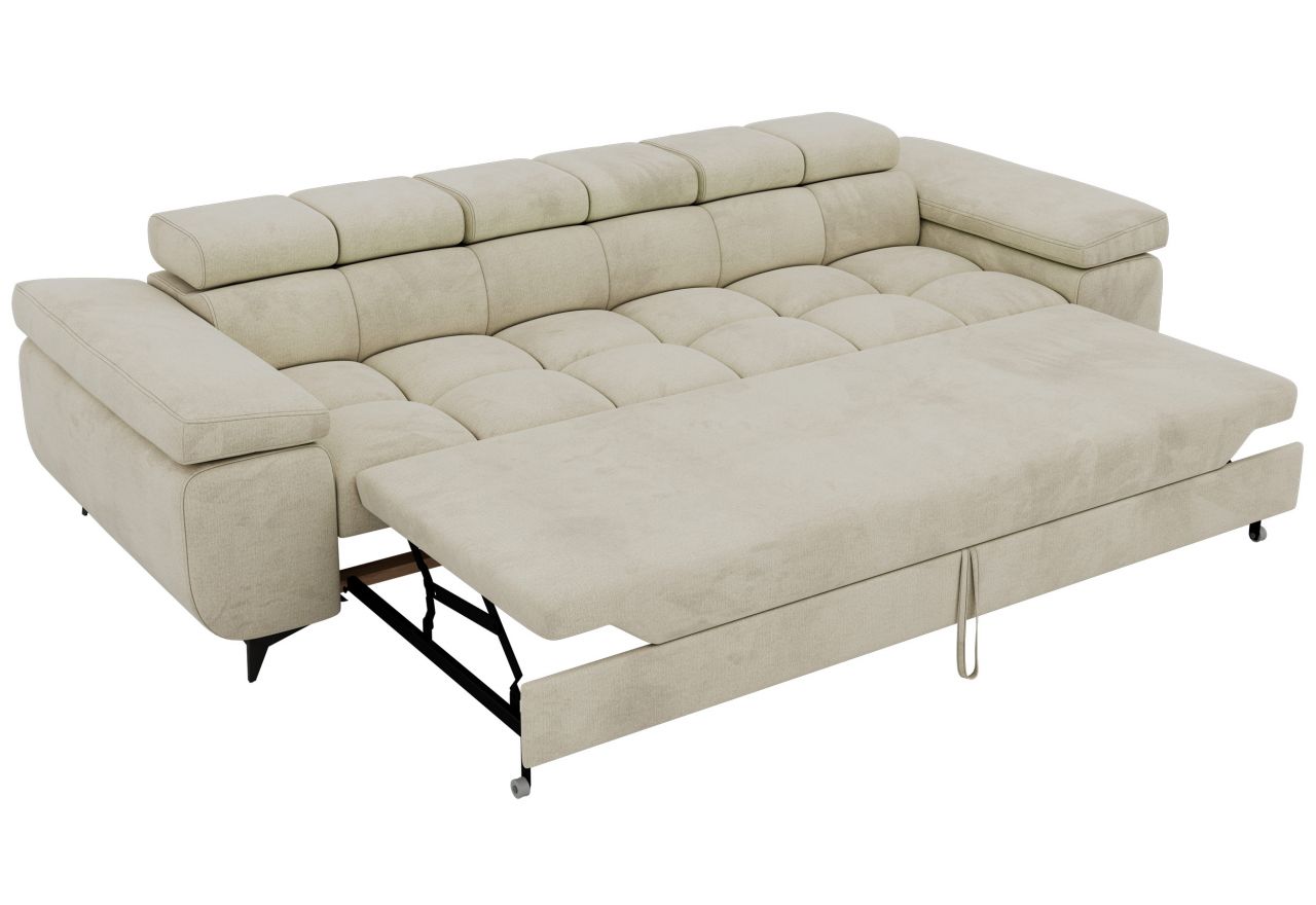 Sofa NIDELLO 3 - kremowy, welwet