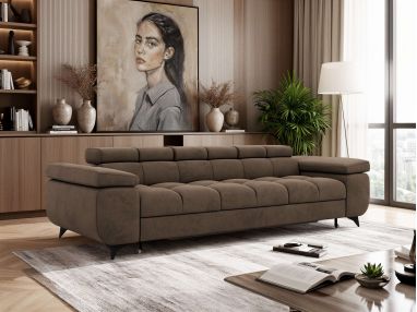 Sofa NIDELLO 3 - brązowy, welwet