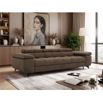 Sofa NIDELLO 3 - brązowy, welwet