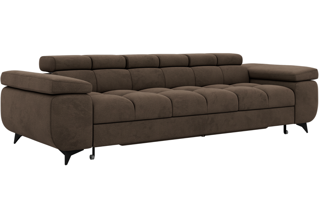 Sofa NIDELLO 3 - brązowy, welwet