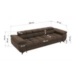 Sofa NIDELLO 3 - brązowy, welwet