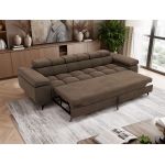 Sofa NIDELLO 3 - brązowy, welwet