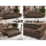 Sofa NIDELLO 3 - brązowy, welwet