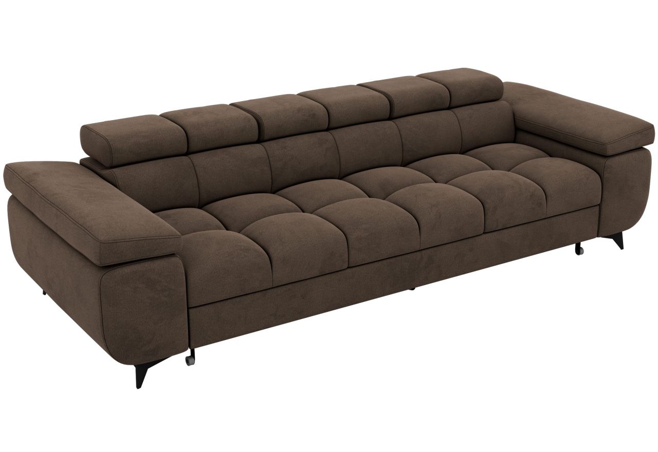 Sofa NIDELLO 3 - brązowy, welwet