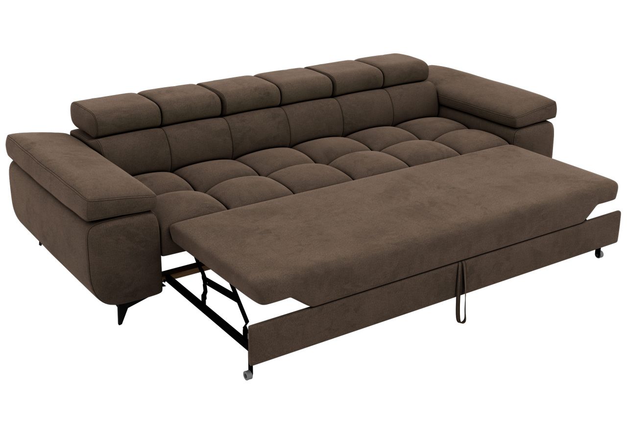 Sofa NIDELLO 3 - brązowy, welwet
